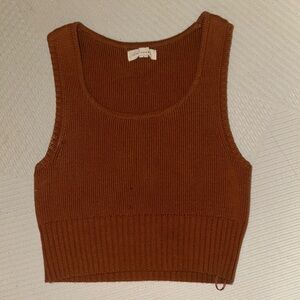 Brown Knit Tank Top
